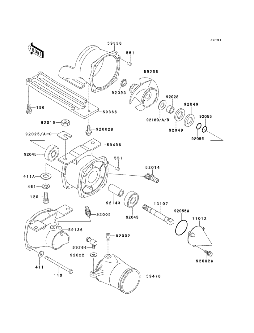 Powersports Kawasaki JS550 (550 SX) 1990 Jet Pump